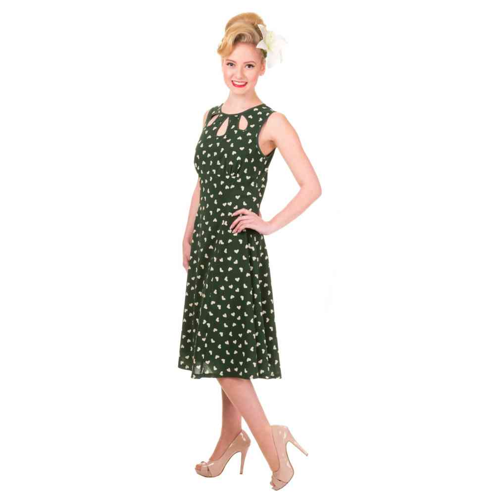 Dancing Days - Songbird Flare dress - Green/White